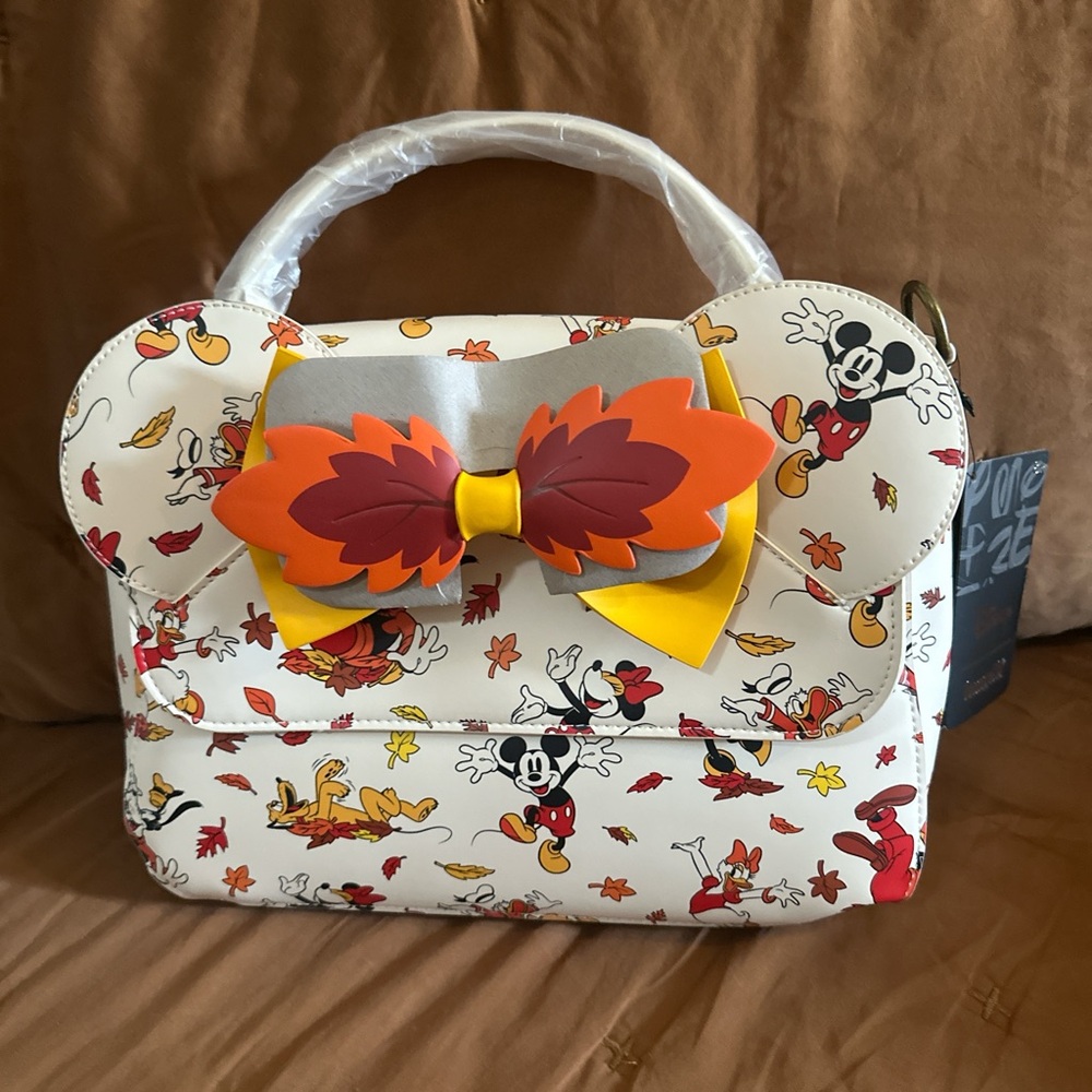 Loungefly Orange and Yellow Bag with Whimsical Animal Designs Disney